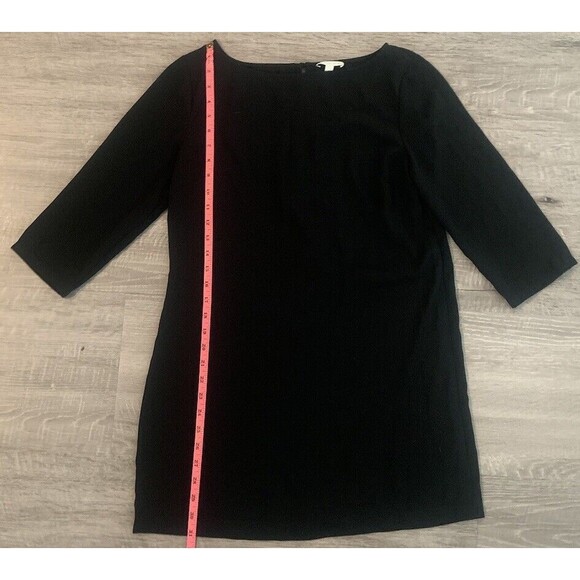 Leith Shift Dress Black Keyhole Back 3/4 Sleeve Pullover Women’s Size Small - Picture 1 of 6